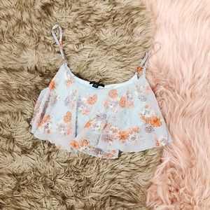 Floral Cropped Tank Top